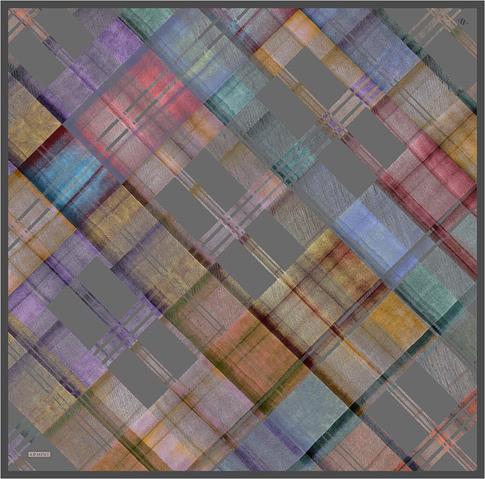 Armine Geometrik Desenli Saf İpek Twill Eşarp 9424D 06