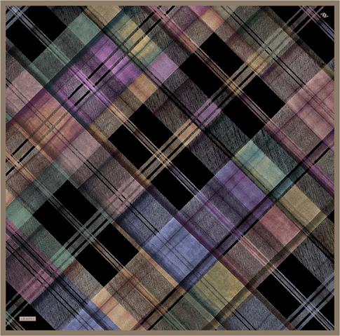 Armine Geometrik Desenli Saf İpek Twill Eşarp 9424D 31