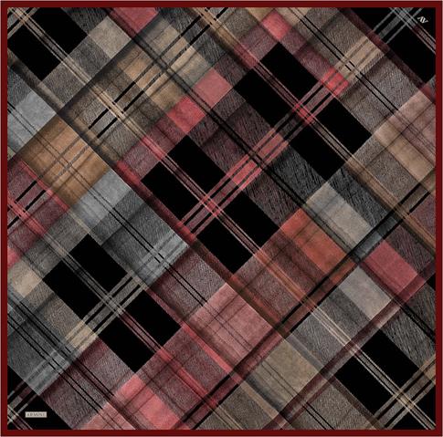 Armine Geometrik Desenli Saf İpek Twill Eşarp 9424D 32