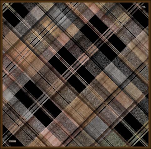 Armine Geometrik Desenli Saf İpek Twill Eşarp 9424D 83 