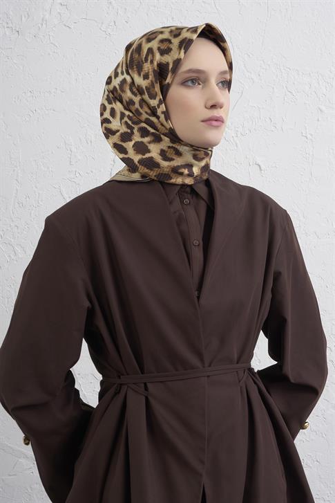 Armine Klasik Desenli Saf İpek Twill Eşarp 9425D 37