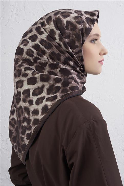 Armine Klasik Desenli Saf İpek Twill Eşarp 9425D 53