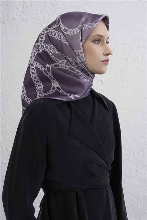Armine Geometrik Desenli Saf İpek Twill Eşarp 9427D 31
