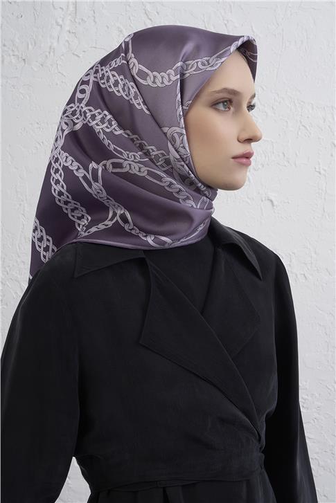 Armine Geometrik Desenli Saf İpek Twill Eşarp 9427D 31