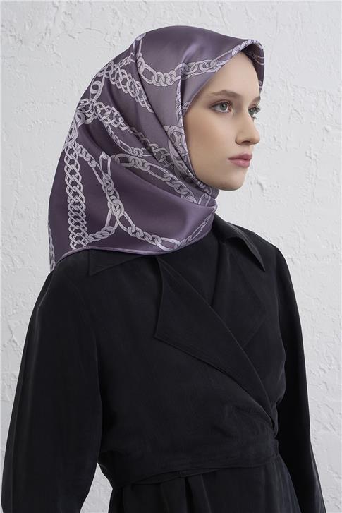 Armine Geometrik Desenli Saf İpek Twill Eşarp 9427D 31