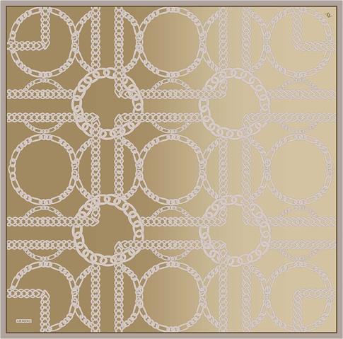 Armine Geometrik Desenli Saf İpek Twill Eşarp 9427D 33