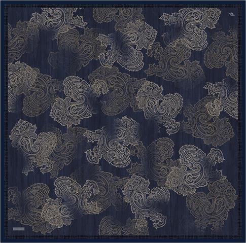 Armine Klasik Desenli Saf İpek Twill Eşarp 9428D 05