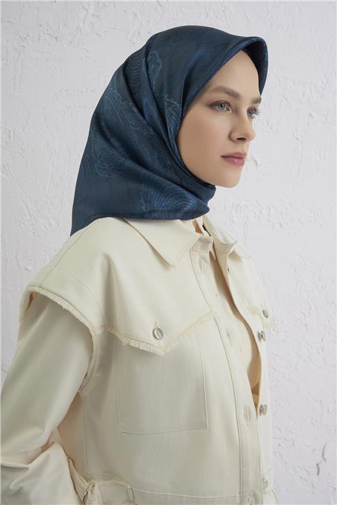 Armine Klasik Desenli Saf İpek Twill Eşarp 9428D 34