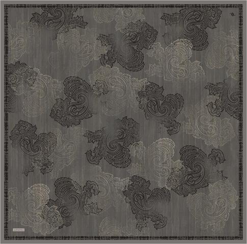 Armine Klasik Desenli Saf İpek Twill Eşarp 9428D 36