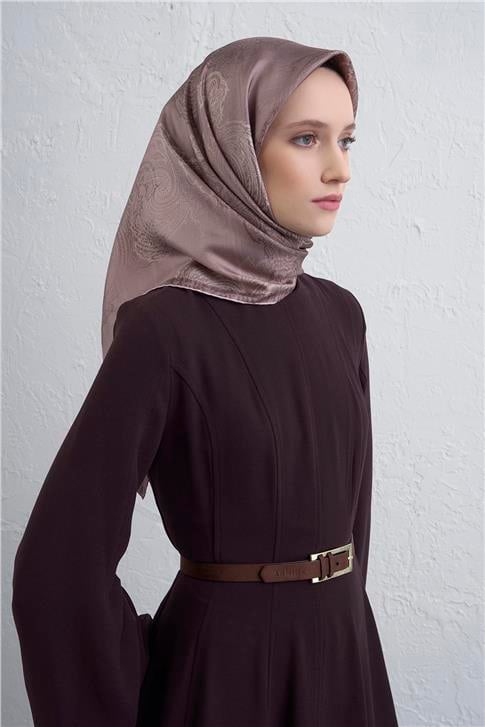 Armine Klasik Desenli Saf İpek Twill Eşarp 9428D 37
