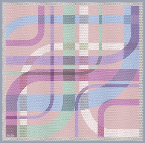 Armine Monogram Desenli Saf İpek Twill Eşarp 9429D 02