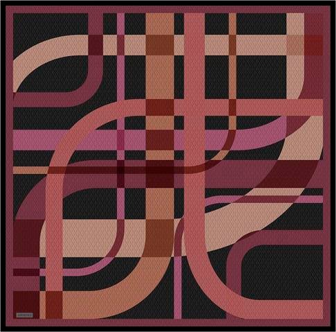 Armine Monogram Desenli Saf İpek Twill Eşarp 9429D 04