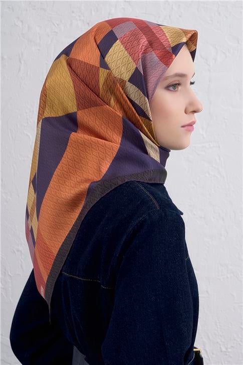 Armine Monogram Desenli Saf İpek Twill Eşarp 9429D 51