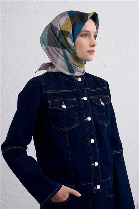 Armine Monogram Desenli Saf İpek Twill Eşarp 9429D 82