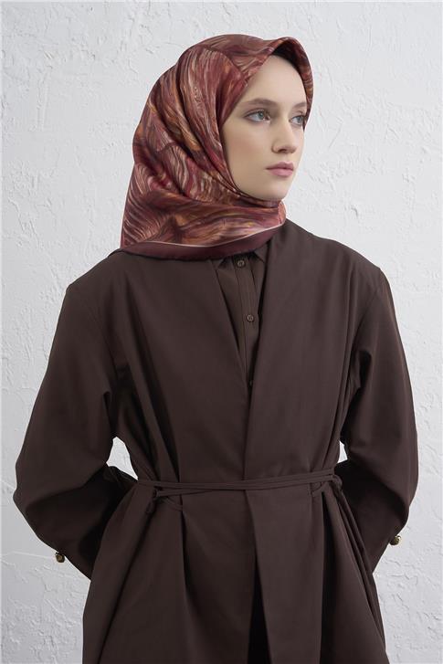 Armine Klasik Desenli Saf İpek Twill Eşarp 9430D 31