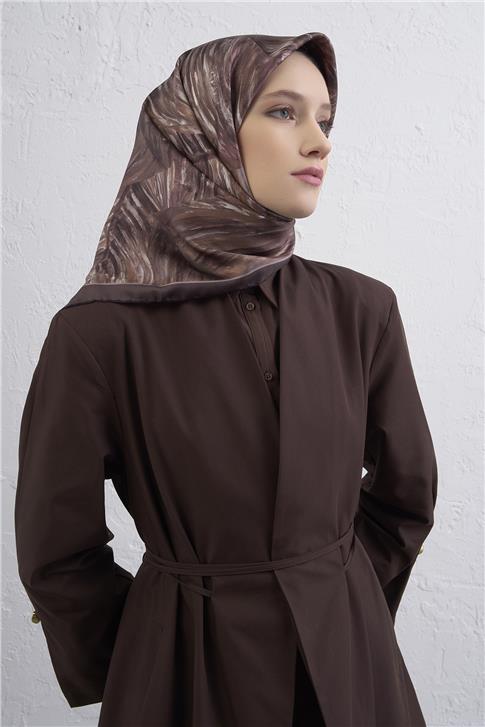 Armine Klasik Desenli Saf İpek Twill Eşarp 9430D 36
