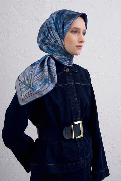 Armine Klasik Desenli Saf İpek Twill Eşarp 9430D 82
