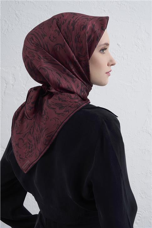 Armine Soyut Desenli Saf İpek Twill Eşarp 9431D 01 