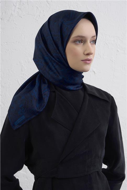 Armine Soyut Desenli Saf İpek Twill Eşarp 9431D 03