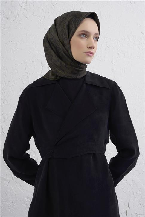 Armine Soyut Desenli Saf İpek Twill Eşarp 9431D 04