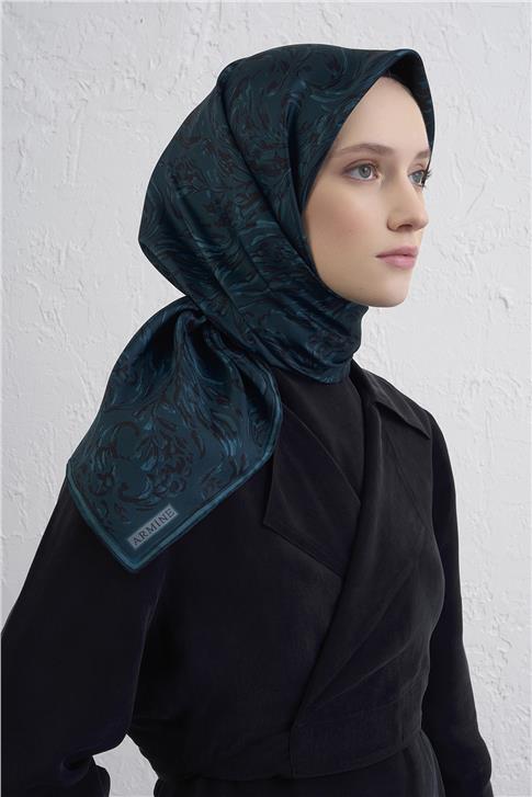 Armine Soyut Desenli Saf İpek Twill Eşarp 9431D 81