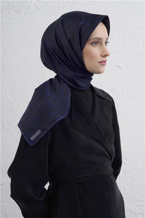 Armine Soyut Desenli Saf İpek Twill Eşarp 9431D 84