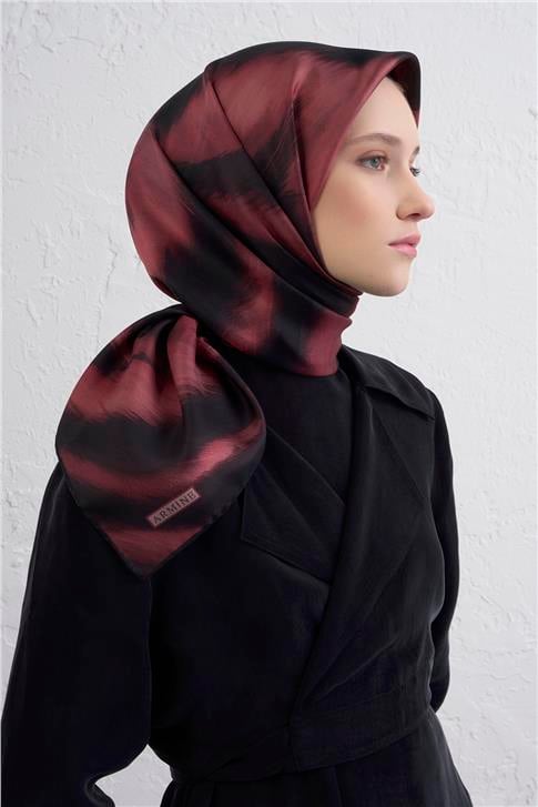 Armine Leopar Desenli Saf İpek Twill Eşarp 9432D 05