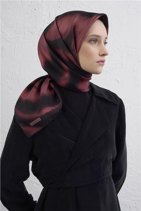 Armine Leopar Desenli Saf İpek Twill Eşarp 9432D 05