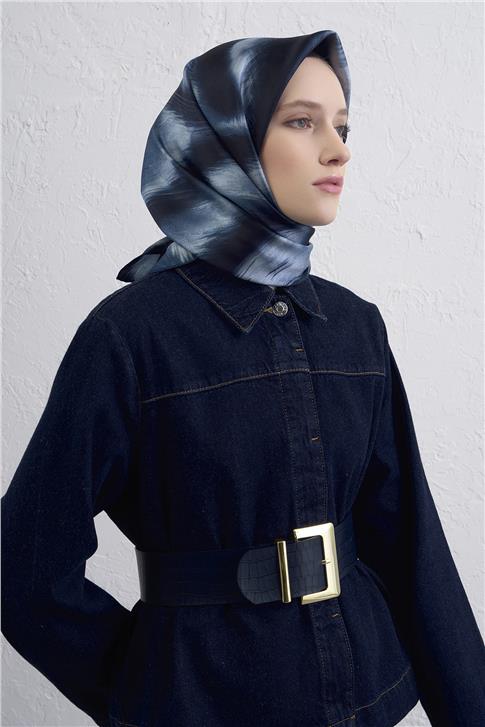 Armine Leopar Desenli Saf İpek Twill Eşarp 9432D 33