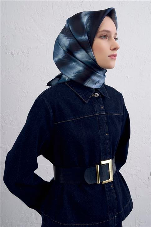 Armine Leopar Desenli Saf İpek Twill Eşarp 9432D 33