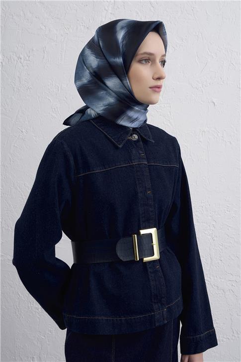 Armine Leopar Desenli Saf İpek Twill Eşarp 9432D 33