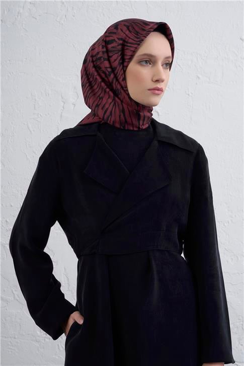 Armine Klasik Desenli Saf İpek Twill Eşarp 9435D 44