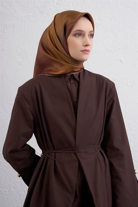 Armine Soyut Desenli Saf İpek Twill Eşarp 9436D 33 