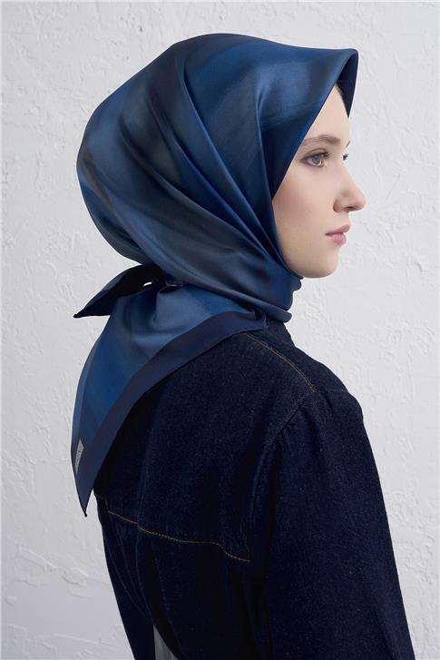 Armine Soyut Desenli Saf İpek Twill Eşarp 9436D 81 