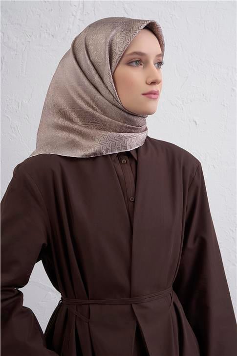 Armine Klasik Desenli Saf İpek Twill Eşarp 9437D 06