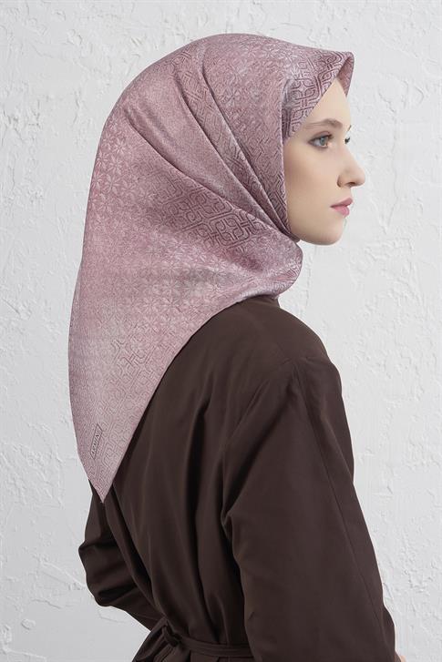 Armine Klasik Desenli Saf İpek Twill Eşarp 9437D 14