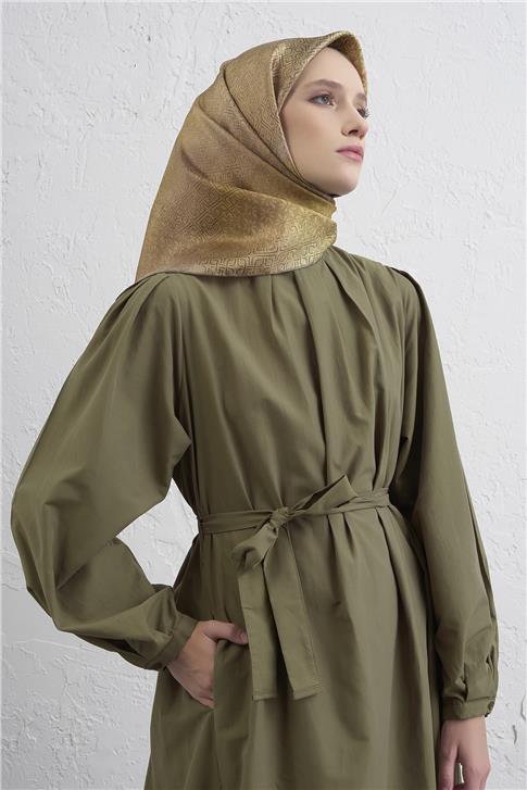 Armine Klasik Desenli Saf İpek Twill Eşarp 9437D 35