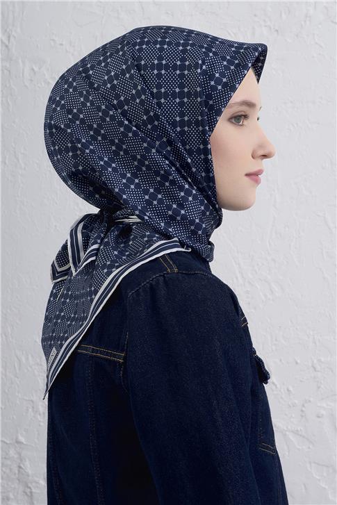 Armine Monogram Desenli Saf İpek Twill Eşarp 9440D 53