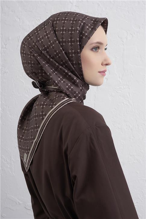 Armine Monogram Desenli Saf İpek Twill Eşarp 9440D 59