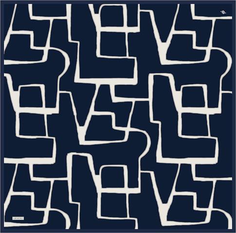 Armine Geometrik Desenli Saf İpek Twill Eşarp 9441D 03