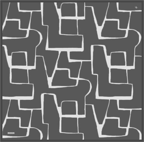 Armine Geometrik Desenli Saf İpek Twill Eşarp 9441D 06