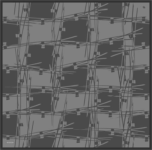 Armine Geometrik Desenli Saf İpek Twill Eşarp 9442D 33