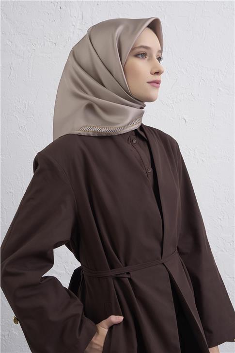 Armine Su Yolu Desenli Saf İpek Twill Eşarp 9444D 36