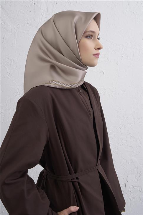 Armine Su Yolu Desenli Saf İpek Twill Eşarp 9444D 36