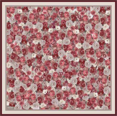 Armine Çiçek Desenli Saf İpek Twill Eşarp 9300D 04
