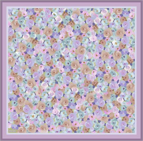 Armine Çiçek Desenli Saf İpek Twill Eşarp 9300D 06