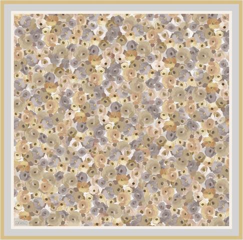 Armine Çiçek Desenli Saf İpek Twill Eşarp 9300D 37