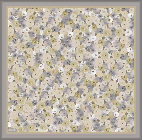Armine Çiçek Desenli Saf İpek Twill Eşarp 9300D 53 