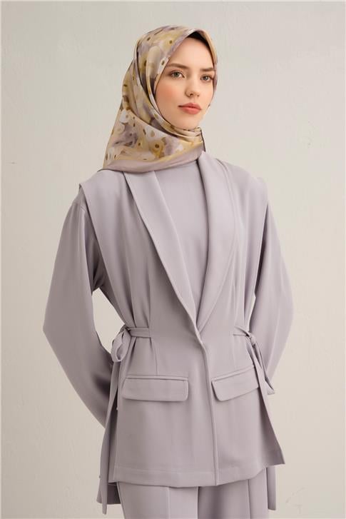 Armine Çiçek Desenli Saf İpek Twill Eşarp 9300D 53 
