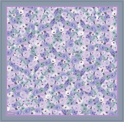 Armine Çiçek Desenli Saf İpek Twill Eşarp 9300D 57 
